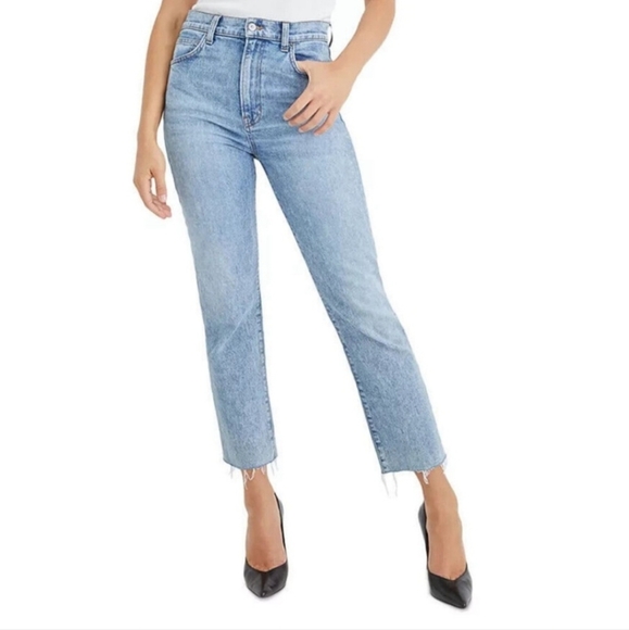 Veronica Beard Denim - Veronica Beard Joey Straight Leg Jean in Silverwood Size 27 Raw Hemline